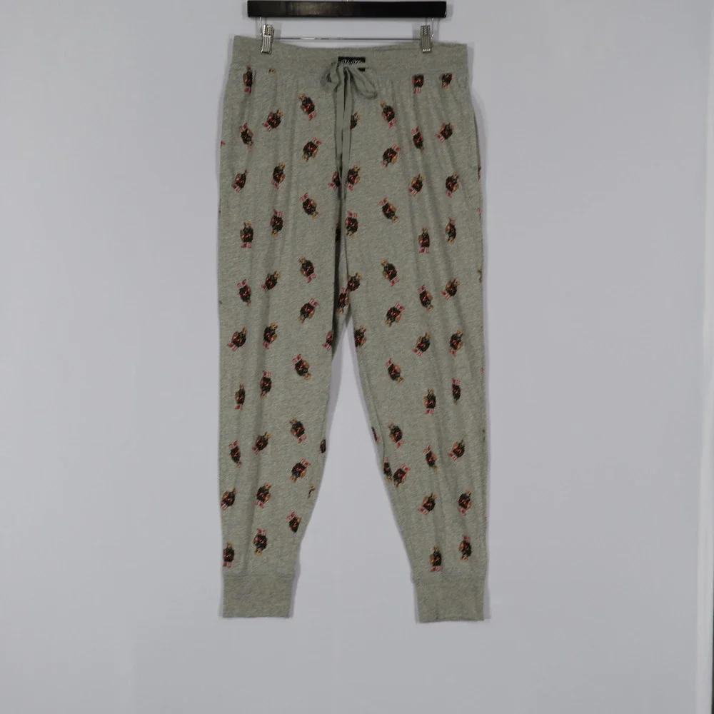 Polo Ralph Lauren Pajama Set Mens Large Blue Grey Polo Bear Winter $99 NWT